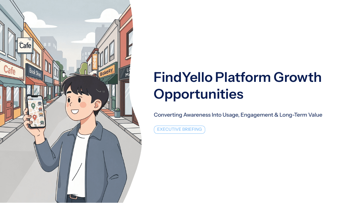 FindYello Platform Growth Opportunities presentation cover