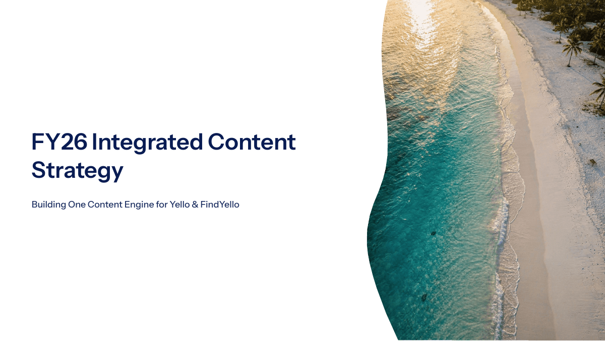 FY26 Integrated Content Strategy presentation cover